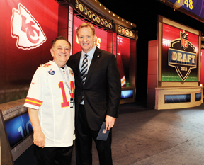 Gary Friedman with NFL Commissioner Roger Goodell at the NFL Draft on May 10. 